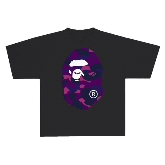 BAPE -  PURPLE APE HEAD TEE