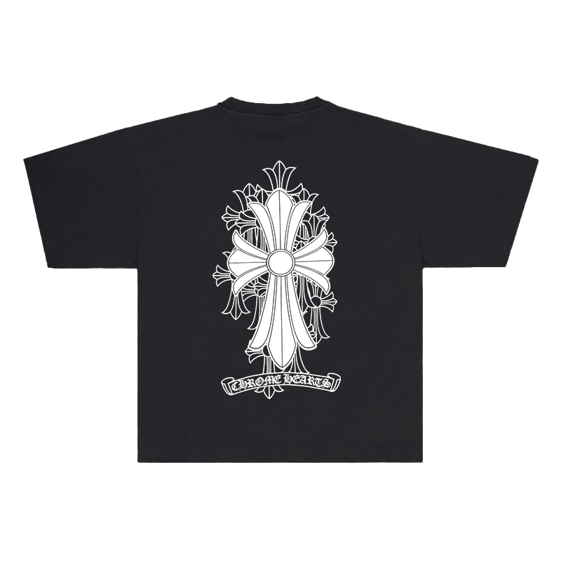 CHROME HEARTS FLORAL CROSS TEE