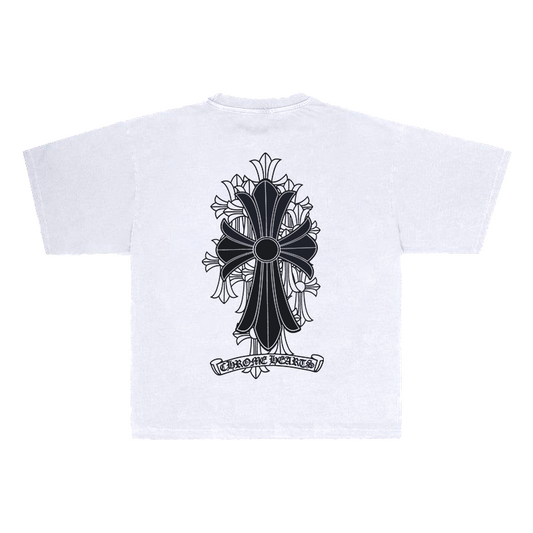 CHROME HEARTS FLORAL CROSS TEE